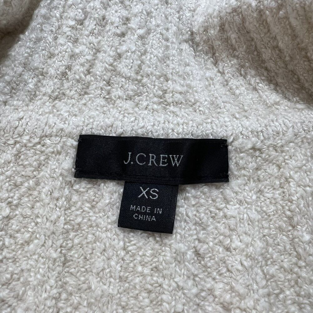 J. Crew Collared Cotton-bouclé Beach Sweater Size XS in Ivory - Picture 7 of 8